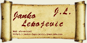 Janko Lepojević vizit kartica